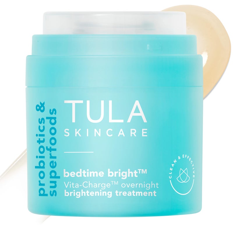 علاج تفتيح البشرة الليلي من TULA Skin Care Bright VitaCharge بفيتامين C ونياسيناميد يساعد على توحيد لون البشرة وملمسها 17 أونصة سائلة